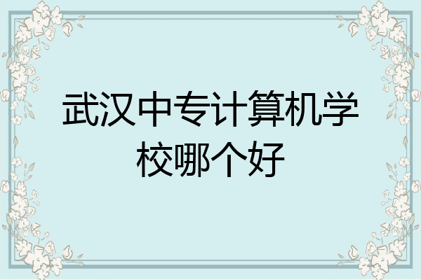 武汉中专计算机学校哪个好