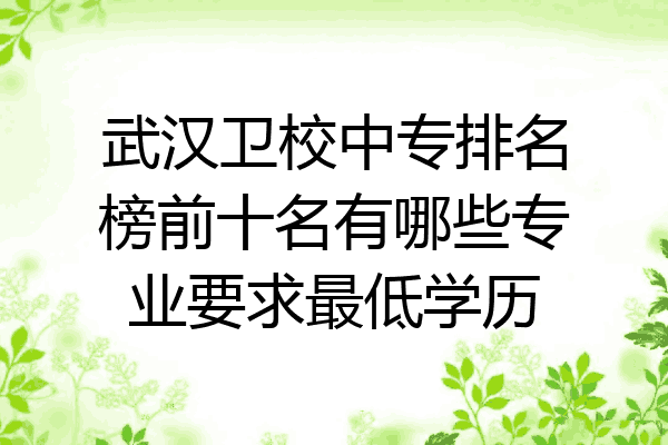 武汉卫校中专排名榜前十名有哪些专业要求最低学历