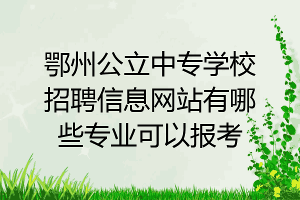 鄂州公立中专学校招聘信息网站有哪些专业可以报考