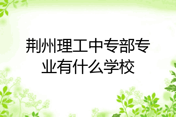 荆州理工中专部专业有什么学校