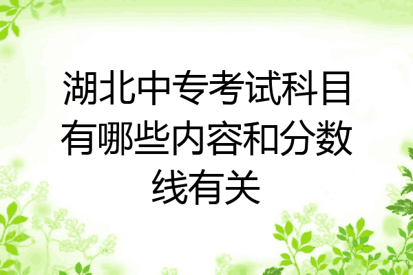 湖北中专考试科目有哪些内容和分数线有关