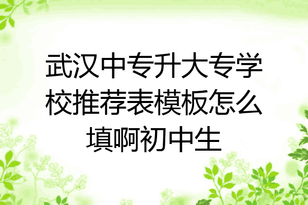 武汉中专升大专学校推荐表模板怎么填啊初中生