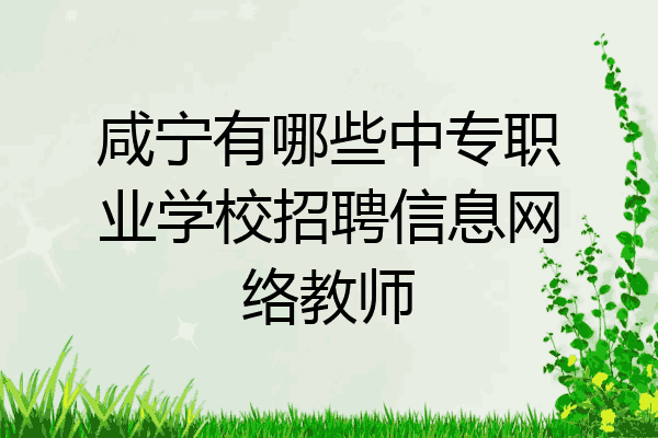 咸宁有哪些中专职业学校招聘信息网络教师