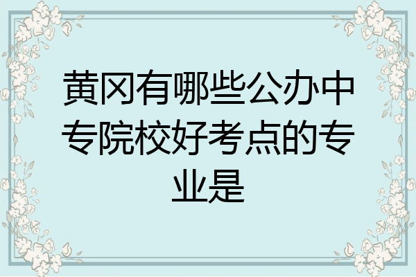 黄冈有哪些公办中专院校好考点的专业是