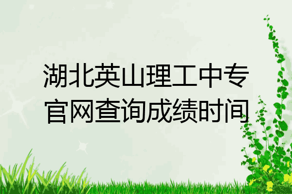湖北英山理工中专官网查询成绩时间