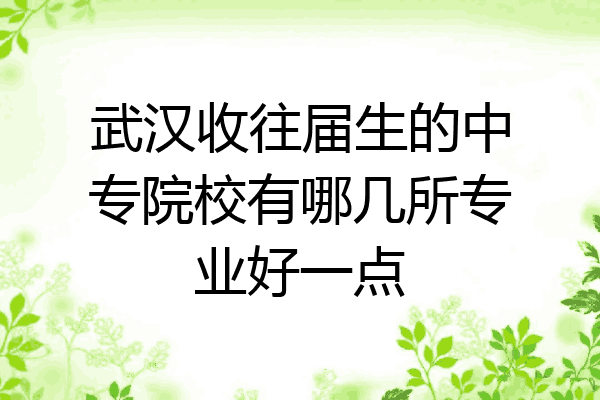 武汉收往届生的中专院校有哪几所专业好一点