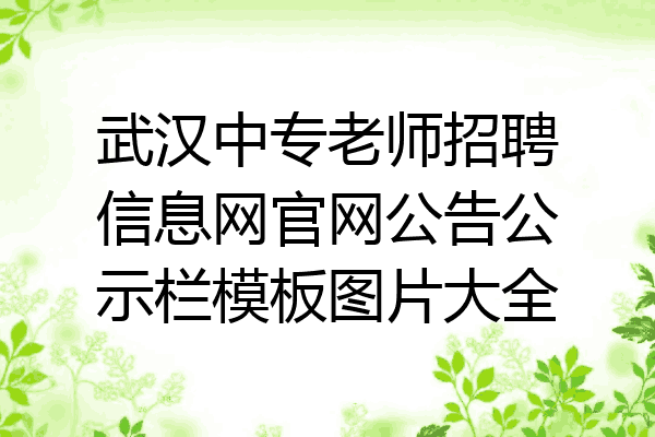 武汉中专老师招聘信息网官网公告公示栏模板图片大全