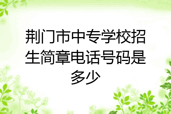 荆门市中专学校招生简章电话号码是多少