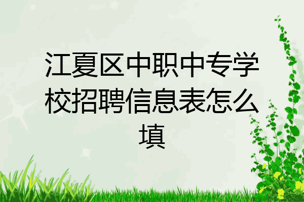 江夏区中职中专学校招聘信息表怎么填