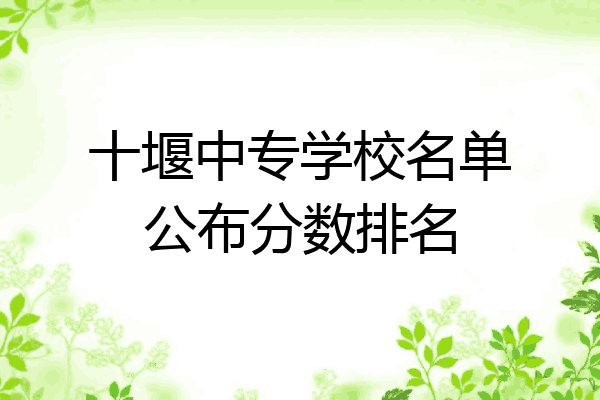 十堰中专学校名单公布分数排名