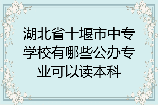 湖北省十堰市中专学校有哪些公办专业可以读本科