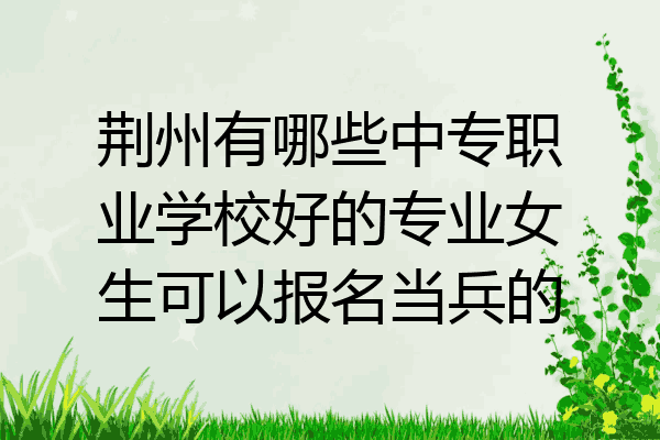 荆州有哪些中专职业学校好的专业女生可以报名当兵的