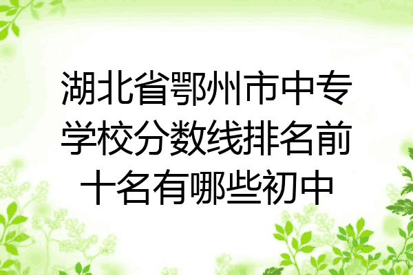 湖北省鄂州市中专学校分数线排名前十名有哪些初中