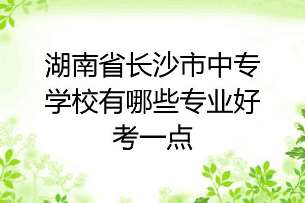 湖南省长沙市中专学校有哪些专业好考一点