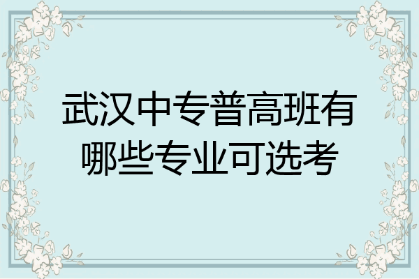 武汉中专普高班有哪些专业可选考