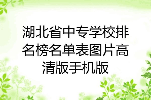 湖北省中专学校排名榜名单表图片高清版手机版