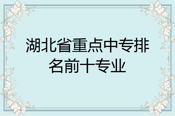 湖北省重点中专排名前十专业
