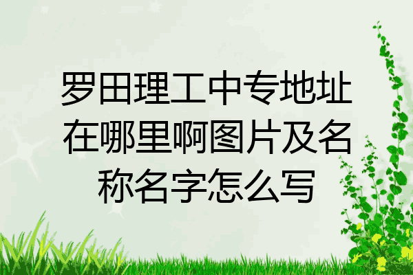 罗田理工中专地址在哪里啊图片及名称名字怎么写