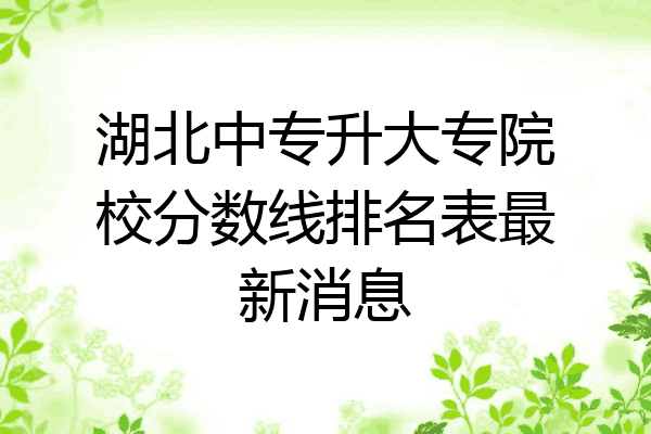 湖北中专升大专院校分数线排名表最新消息