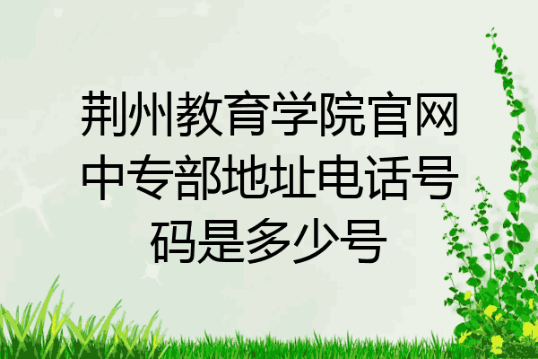 荆州教育学院官网中专部地址电话号码是多少号