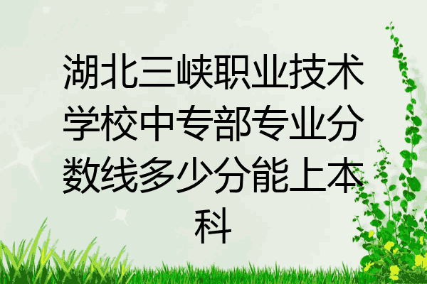 湖北三峡职业技术学校中专部专业分数线多少分能上本科