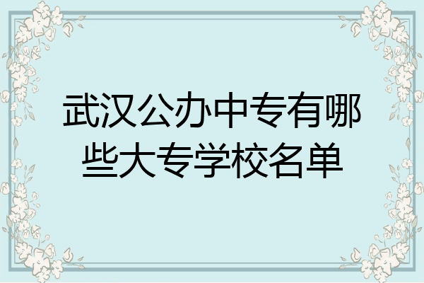 武汉公办中专有哪些大专学校名单