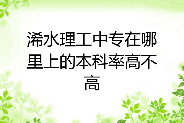 浠水理工中专在哪里上的本科率高不高