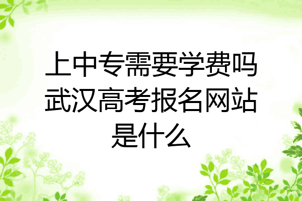上中专需要学费吗武汉高考报名网站是什么