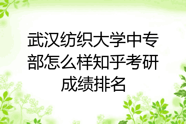 武汉纺织大学中专部怎么样知乎考研成绩排名