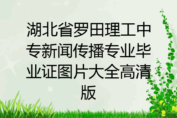 湖北省罗田理工中专新闻传播专业毕业证图片大全高清版
