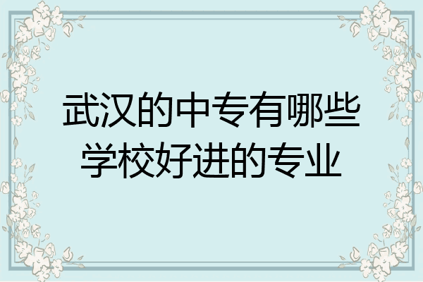 武汉的中专有哪些学校好进的专业
