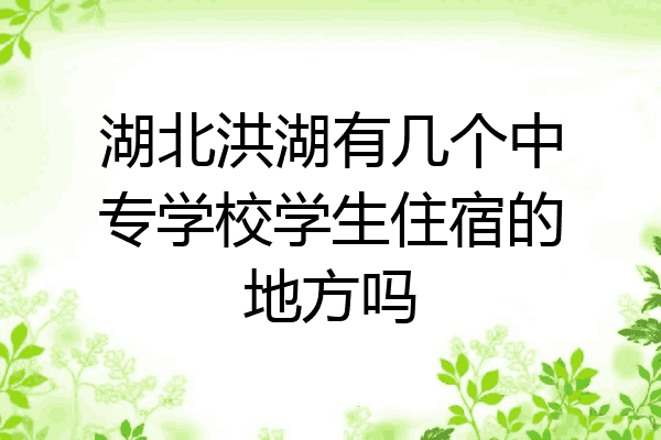 湖北洪湖有几个中专学校学生住宿的地方吗