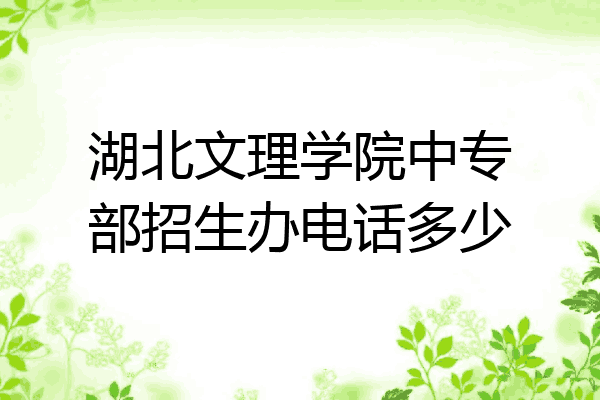 湖北文理学院中专部招生办电话多少