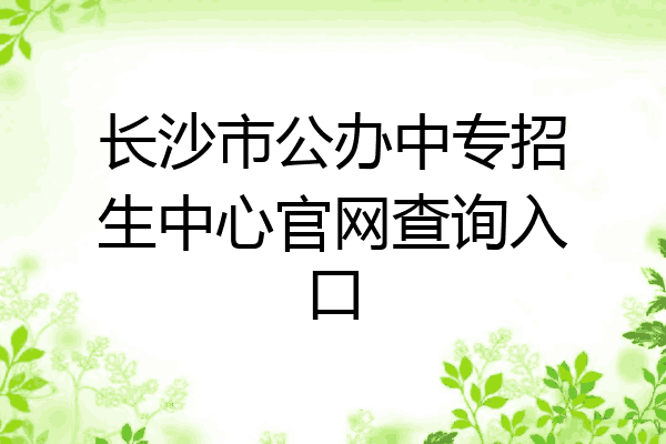 长沙市公办中专招生中心官网查询入口