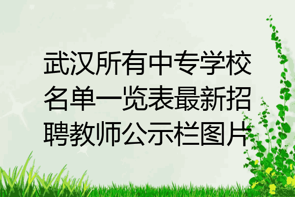武汉所有中专学校名单一览表最新招聘教师公示栏图片
