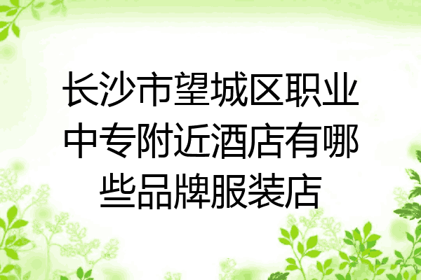 长沙市望城区职业中专附近酒店有哪些品牌服装店
