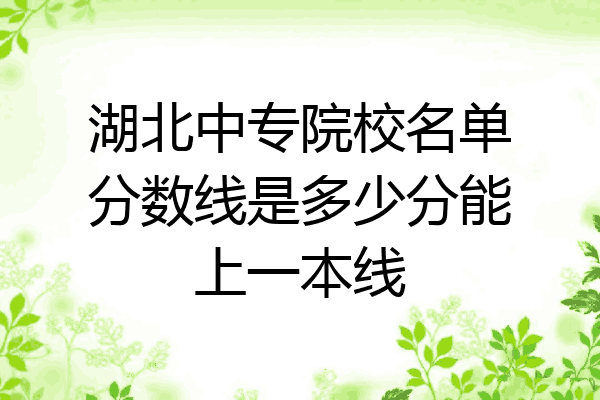 湖北中专院校名单分数线是多少分能上一本线