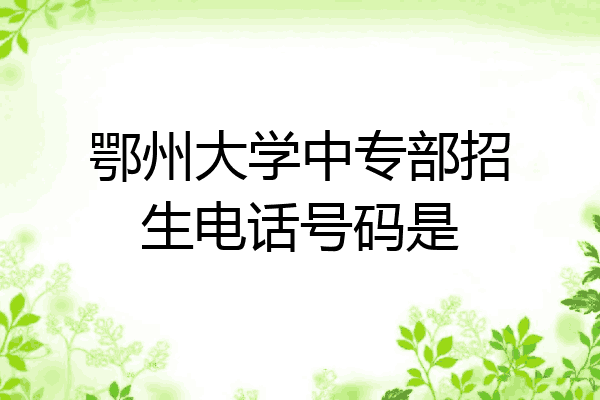 鄂州大学中专部招生电话号码是
