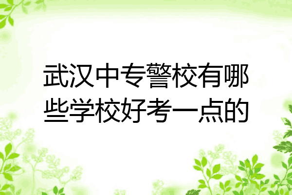 武汉中专警校有哪些学校好考一点的