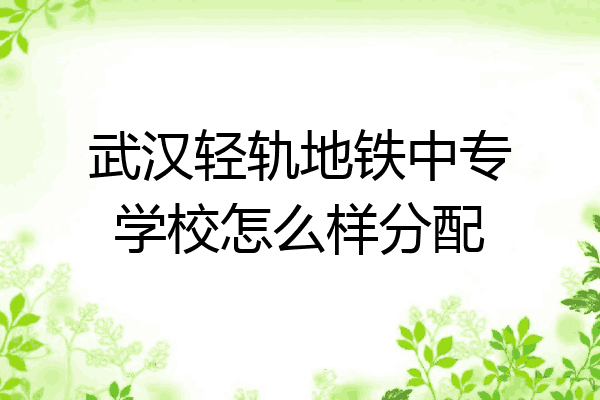 武汉轻轨地铁中专学校怎么样分配