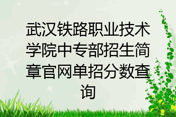 武汉铁路职业技术学院中专部招生简章官网单招分数查询