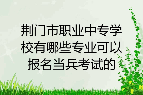 荆门市职业中专学校有哪些专业可以报名当兵考试的