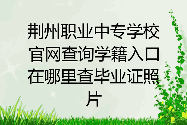 荆州职业中专学校官网查询学籍入口在哪里查毕业证照片
