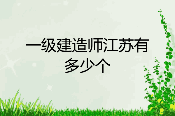一级建造师江苏有多少个