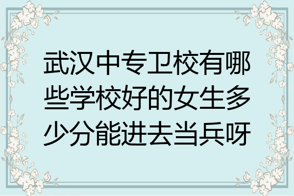 武汉中专卫校有哪些学校好的女生多少分能进去当兵呀