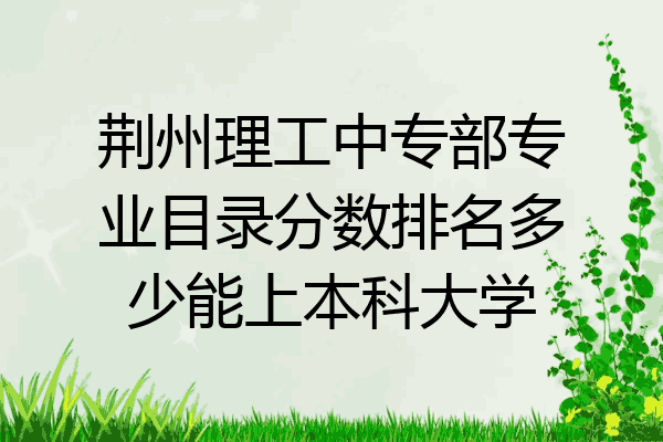 荆州理工中专部专业目录分数排名多少能上本科大学