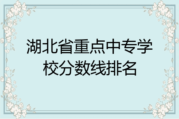 湖北省重点中专学校分数线排名
