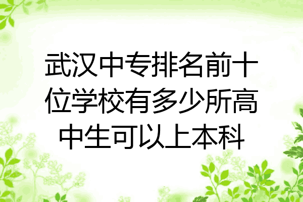 武汉中专排名前十位学校有多少所高中生可以上本科