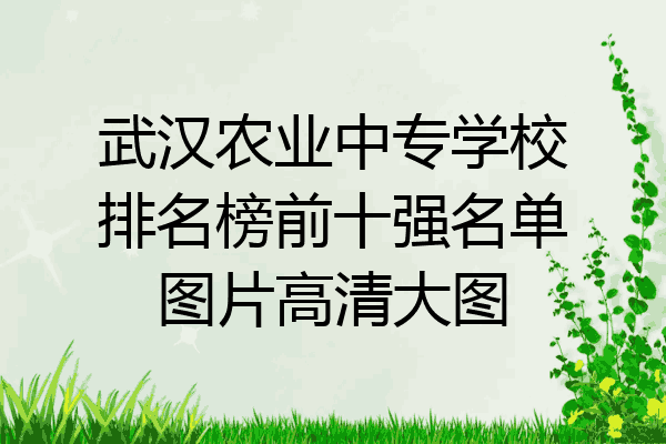 武汉农业中专学校排名榜前十强名单图片高清大图