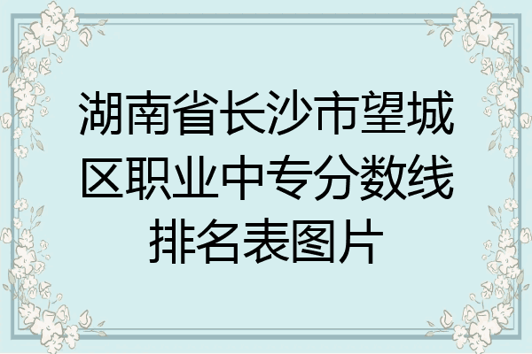 湖南省长沙市望城区职业中专分数线排名表图片